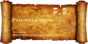 Petrovity Ugron névjegykártya